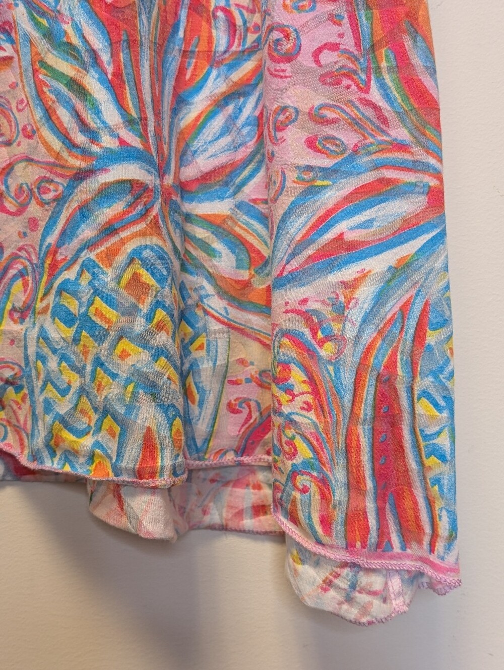 Lulu B Colorful Pineapple Print Asymmetrical Resort Tunic Top Soft Colorful 1X - Picture 9 of 14